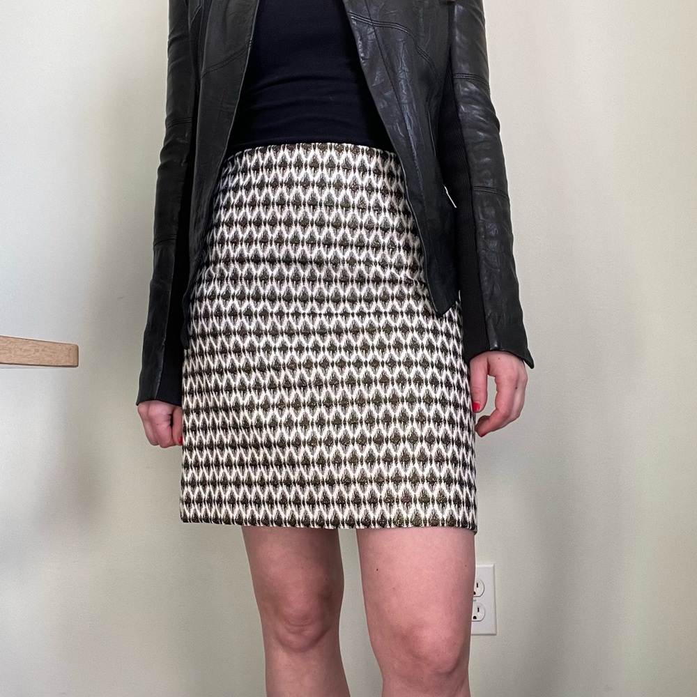 Loft pencil skirt - black/white/gold